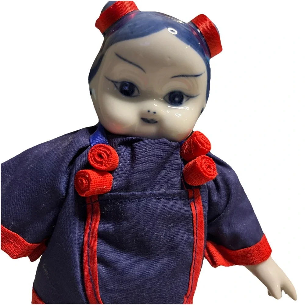 Asian Doll‎ Porcelain Hand Painted Details Face/Hair Design/Shoes And Clothing